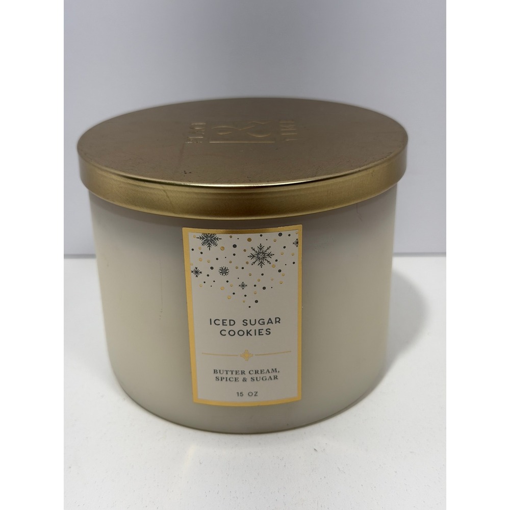 Place & Time Iced Sugar Cookies 3 Wick Holiday Candle 15 oz Butter Cream Spice